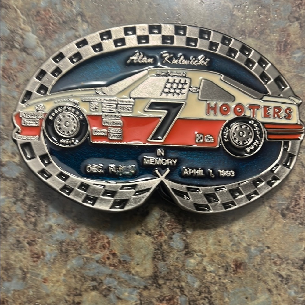 Alan Kulwicki in memory belt buckle.  New never been worn